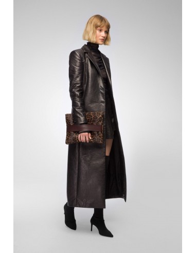 Laurence - Black Leather Coat destockage