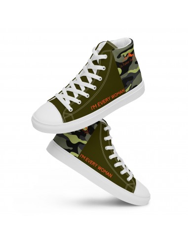 Baskets hautes en toile - Femme - Collection Hommage Army/Orange chez Cornerstreet bien 