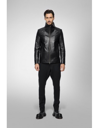 Pierre - Black Leather Jacket pas cheres