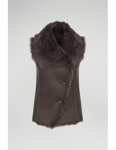 Brown Anthracite Shearling Vest votre