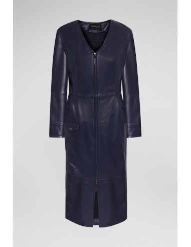 Navy Leather Dress acheter