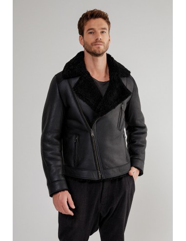 David - Black Shearling Jacket Livraison rapide